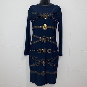 Blue & Gold Dress - Size Large